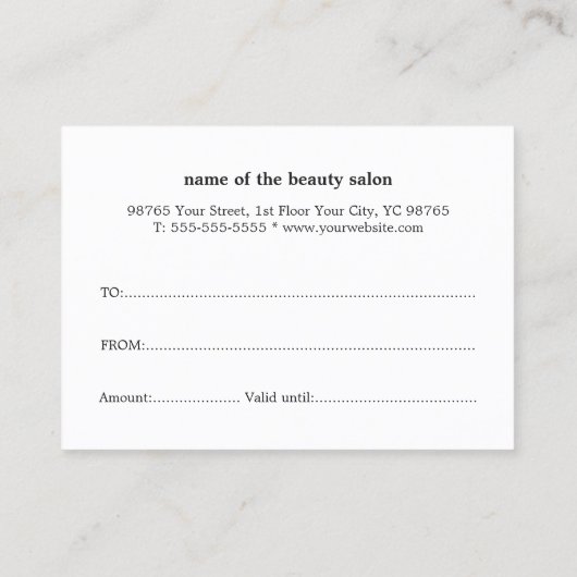 シンプルエレガント黒フェイク銀贈与証書 割引カード (裏面)