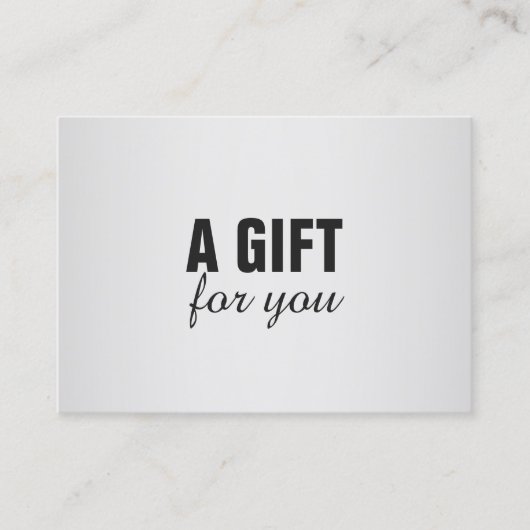 シンプルエレガント黒フェイク銀贈与証書 割引カード (正面)