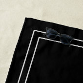 シンプルエレガント黒モノグラムビーチタオル ビーチタオル (インサイチュ)