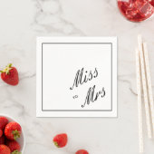 シンプルエレガント黒恋しく思とミセスブライダルシャワー スタンダードカクテルナプキン (インサイチュ)