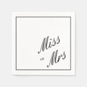 シンプルエレガント黒恋しく思とミセスブライダルシャワー スタンダードカクテルナプキン (正面)