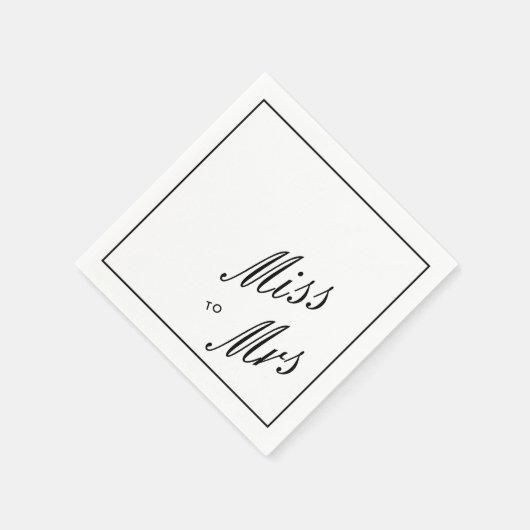 シンプルエレガント黒恋しく思とミセスブライダルシャワー スタンダードカクテルナプキン (角)