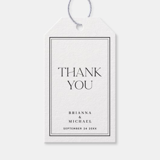 シンプルエレガント黒白ありがとう ギフトタグ (正面)