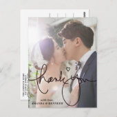 シンプルエレガント1写真結婚ありがとう ポストカード (正面/裏面)