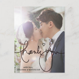 シンプルエレガント1写真結婚ありがとう ポストカード