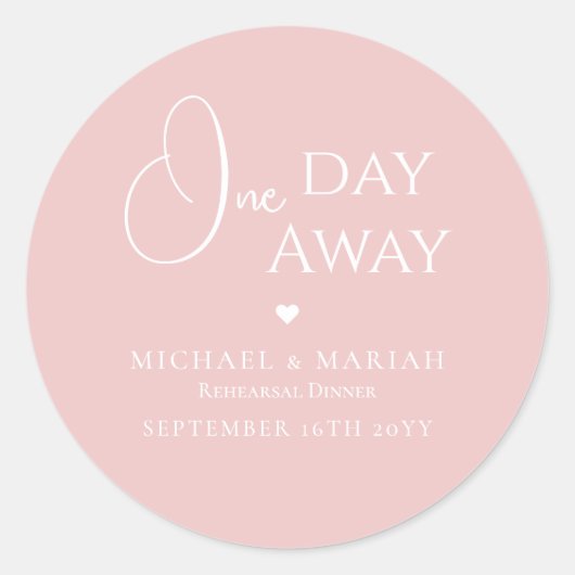シンプルエレガント1日リハーサル遠くにディナー ラウンドシール (正面)