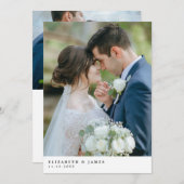 シンプルエレガント2枚の写結婚真のサンキューカード サンキューカード (正面/裏面)