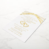 シンプルエレガント3月金ゴールド50結婚周年 箔招待状 (回転した状態)