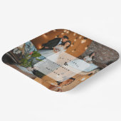 シンプルエレガント4写真コラージュ結婚式 ペーパープレート (傾斜あり)