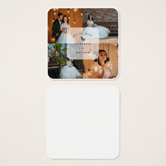 シンプルエレガント4写真集結婚の文房具 (正面&裏面)