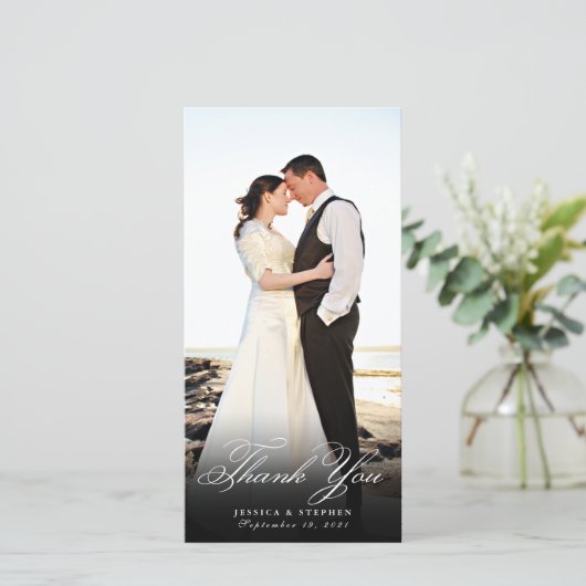シンプルエレガント8x4縦型フォトカード サンキューカード (スタンド正面)