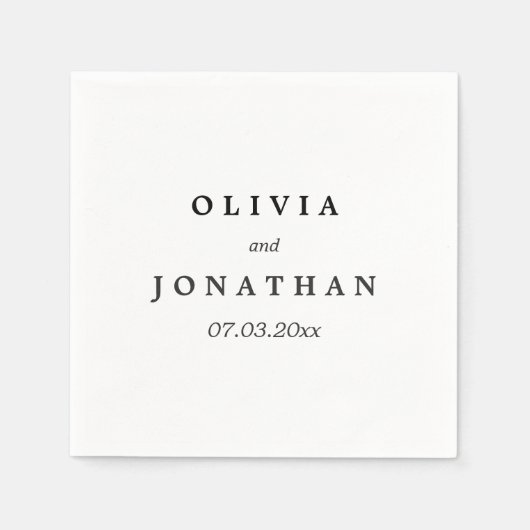 シンプルエレガント | クラシック結婚ナプキンス スタンダードカクテルナプキン (正面)