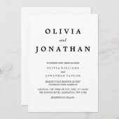 シンプルエレガント | クラシック結婚式招待状 招待状 (正面/裏面)