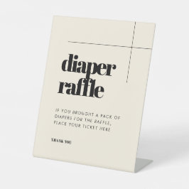シンプルエレガント&シックおむつラッフル 台座サイン