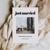 シンプルエレガント&シックたった今結婚しました結婚の写真 案内状