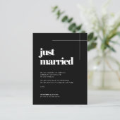 シンプルエレガント&シックたった今結婚しました ポストカード (スタンド正面)