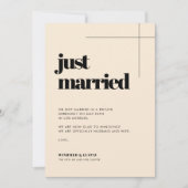 シンプルエレガント&シックたった今結婚しました 案内状 (正面)