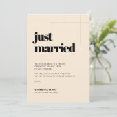 シンプルエレガント&シックたった今結婚しました 案内状 (スタンド正面)