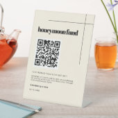 シンプルエレガント&シックなハネムーンファンドQRコード 台座サイン (インサイチュ)