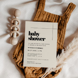 シンプルエレガント&シックな赤ちゃんシャワー 招待状