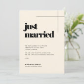 シンプルエレガント&シッククリームたった今結婚しました 案内状 (スタンド正面)