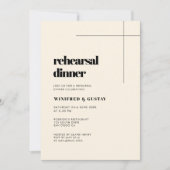 シンプルエレガント&シッククリームリハーサルディナー 招待状 (正面)