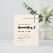 シンプルエレガント&シッククリーム結婚式招待状 ポストカード (スタンド正面)