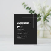 シンプルエレガント&シック婚約パーティ ポストカード (スタンド正面)