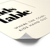 シンプルエレガント&シック結婚のキッズテーブルサイン ポスター (角)