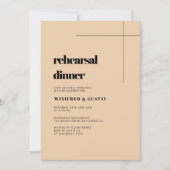 シンプルエレガント&シック結婚のリハーサル 招待状 (正面)