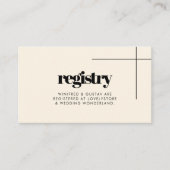 シンプルエレガント&シック結婚のレジストリカード エンクロージャーカード (正面)