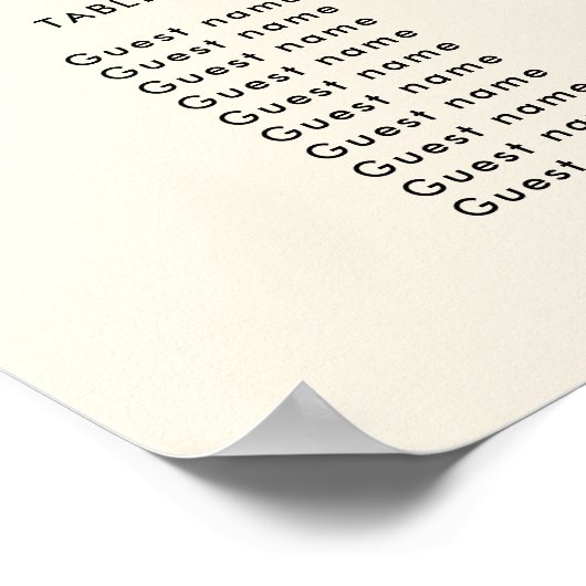 シンプルエレガント&シック結婚シーティングチャート ポスター (角)