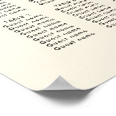 シンプルエレガント&シック結婚シーティングチャート ポスター (角)