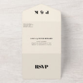 シンプルエレガント&シック結婚ズ オールインワン招待状 (外側)