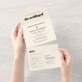 シンプルエレガント&シック結婚ズ オールインワン招待状 (貼ってはがせる)