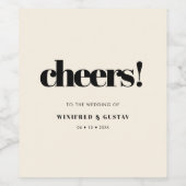 シンプルエレガント&シック結婚ズ ワインラベル (シングルラベル)