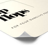 シンプルエレガント&シック結婚ビーチサンダル標識 ポスター (角)