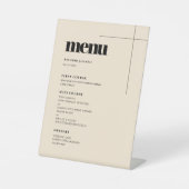 シンプルエレガント&シック結婚メニュー 台座サイン (正面)