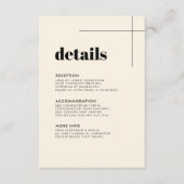 シンプルエレガント&シック結婚詳細カード エンクロージャーカード (正面)
