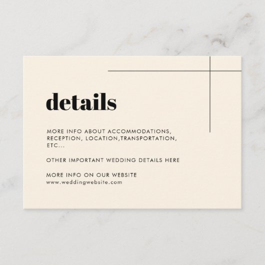 シンプルエレガント&シック詳細カード エンクロージャーカード (正面)