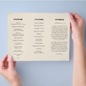 シンプルエレガント&シック3重ウェディングプログラム チラシ (手)