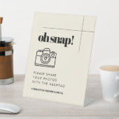 シンプルエレガント&シックOh Snapの結婚ハッシュタグ 台座サイン (インサイチュ)