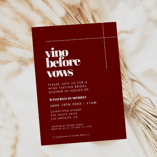 シンプルエレガント&シックVino Before Vows 招待状
