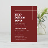 シンプルエレガント&シックVino Before Vows 招待状 (スタンド正面)