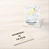 シンプルエレガント&シッ結婚クのクリーム スクエアペーパーコースター (インサイチュ)