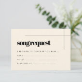 シンプルエレガント&シッ結婚クの曲のリクエスト エンクロージャーカード (スタンド正面)
