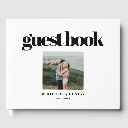 シンプルエレガント&シ結婚ック写真 ゲストブック (正面)