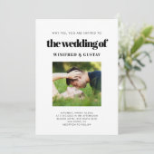 シンプルエレガント&シ結婚ック写真 招待状 (スタンド正面)