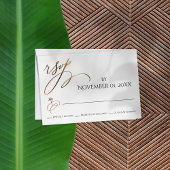 シンプルエレガント、スムーズ金ゴールドタイポグラフィ 出欠カード