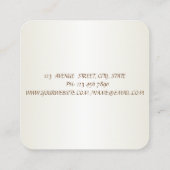 シンプルエレガント、ミニマルフェイク、金ゴールドブラシストローク スクエア名刺 (裏面)